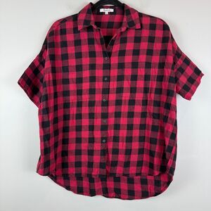 Madewell‎ Flannel Courier Shirt Women's S Red Black Buffalo Check Classic Casual